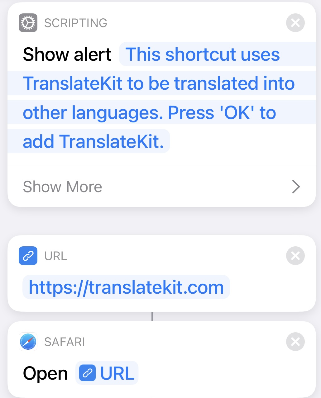 Prompt to Download TranslateKit